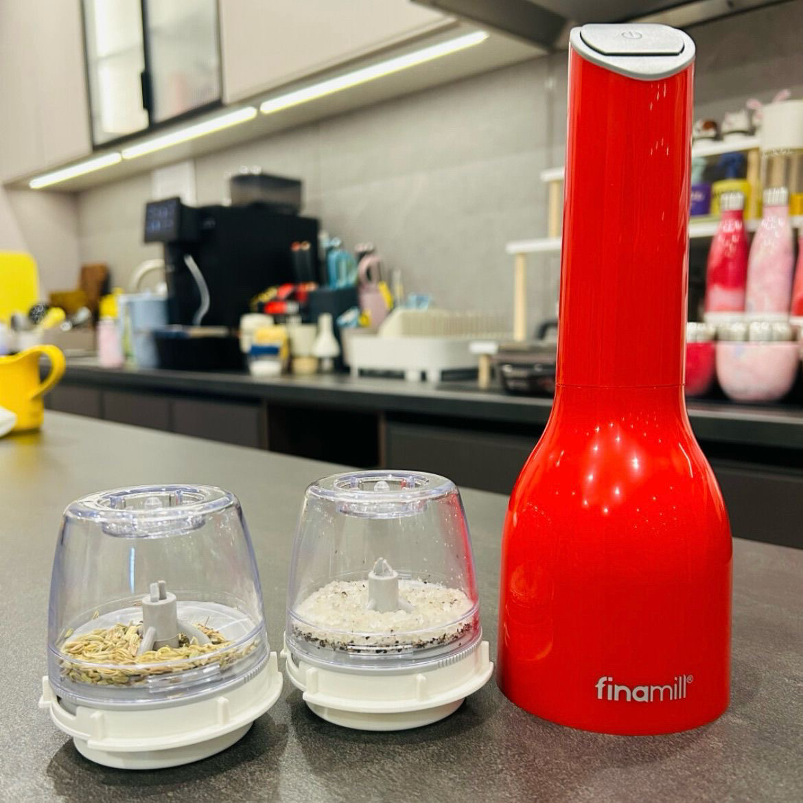 美国finamill电动研磨器黑胡椒玫瑰海盐花椒磨香料研磨瓶送1料仓