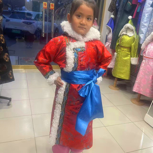 蒙古袍长款纯手工传统民族服装日常装长袖棉服冬季棉袄大衣男女士