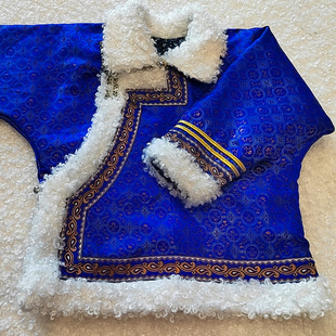 新款蒙古棉袍短款原创设计手工传统男女儿民族服日常长袖可定制童