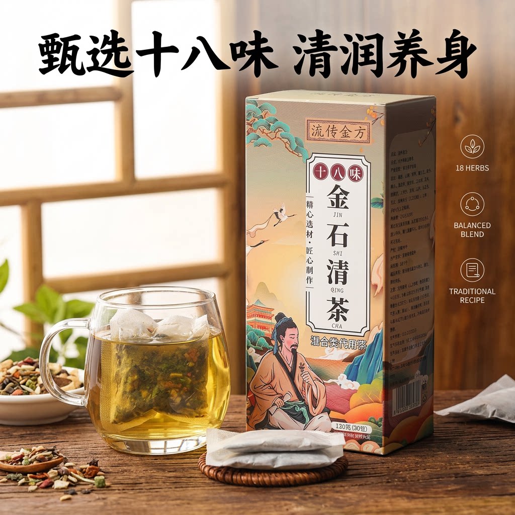 金石清茶18味组合型花茶清润养生茶包山楂金银花芡实草本袋泡茶