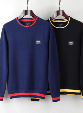 Aston Martin HACKETT阿斯顿马丁哈克特男装长袖加厚款毛衣宝蓝色