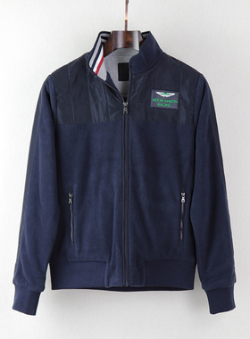 哈克特HACKETT阿斯顿马丁男装肥胖加大码运动夹克外套加厚摇粒绒