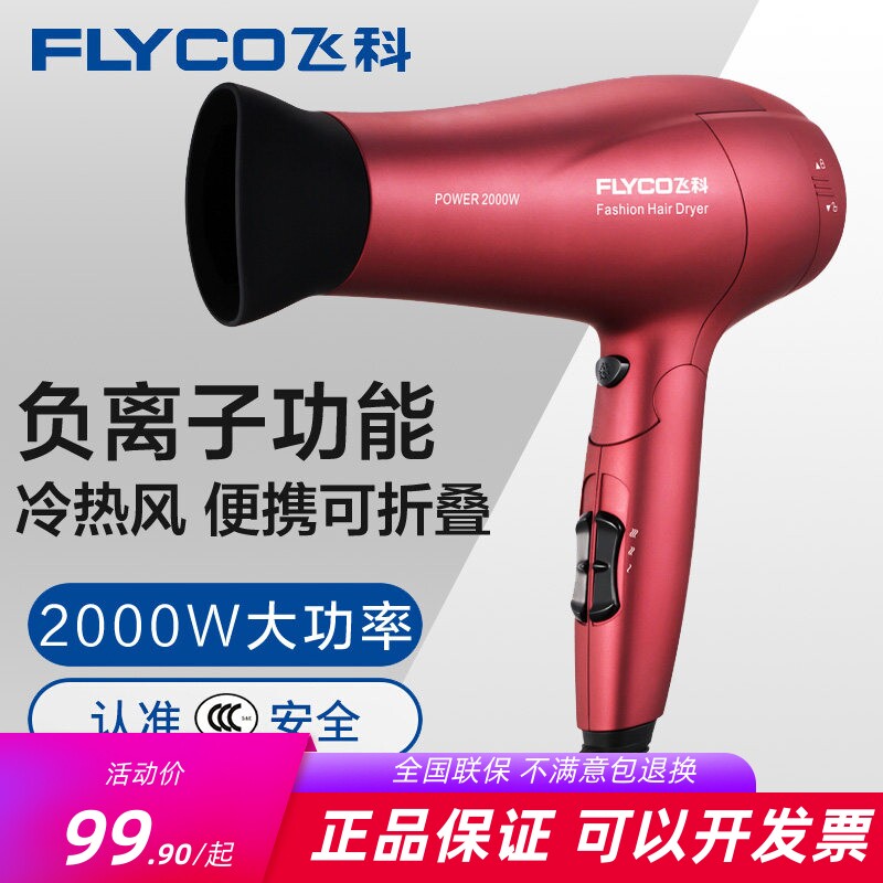 飞科电吹风机发廊理发家用2000W大功率负离子吹风筒冷热风FH6218