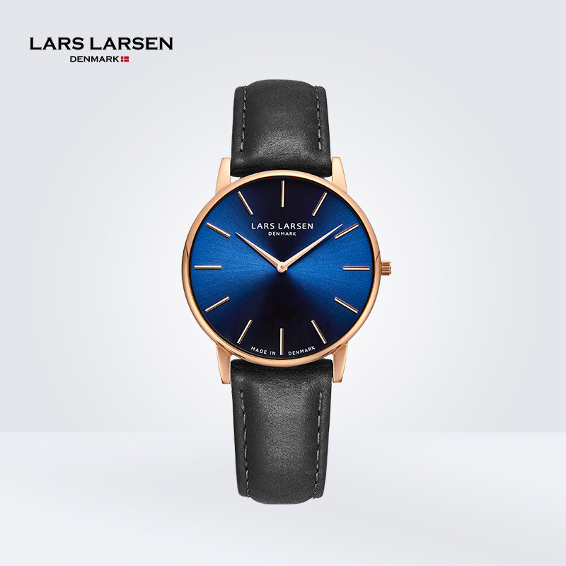 larslarsen 极地碳黑蓝手表男 拉尔森男表简约气质时尚正品防水表