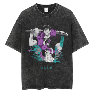 Jujutsu Kaisen Vintage Washed Oversized Anime Graphic Tee