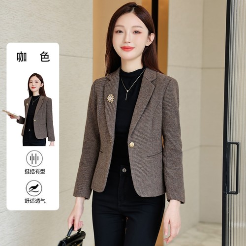 高级感羊毛西装外套女春秋新款