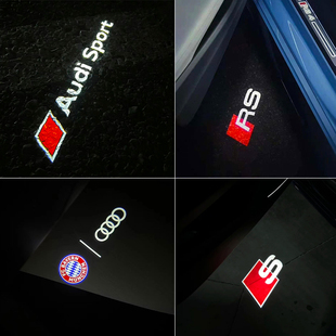 奥迪原厂迎宾灯AudiSport投影灯S壁虎RS拜仁S霍希allroad德国门灯