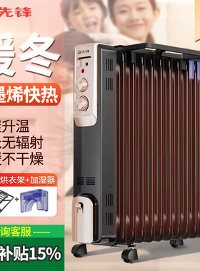 先锋13片油汀取暖器家用省电暖器速热电暖气暖风机烤火炉DYT-Z2