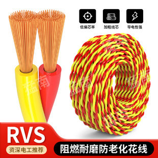 电线家用电源线RVS消防花线电动车充电线灯头双绞线2芯1.52.5平方