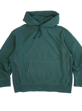 williamin 25AW重磅酵素洗卫衣绿色连帽水洗做旧visvim复古风格