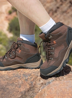 NORTHSIDE登山鞋男防水防滑中高帮减震牛皮徒步鞋越野男鞋户外鞋