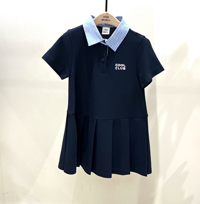little moco童装26夏款女童polo领凉感速干短袖连衣裙 KBF2DRS043