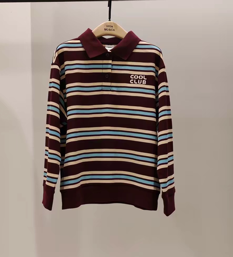 littlemoco专柜正品26年秋款男女童条纹长袖T恤POLO衫KBF3TOP003