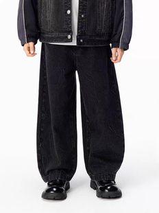 little moco童装26春新款男女童纯棉弯刀裤牛仔裤长裤KBF1JEN013