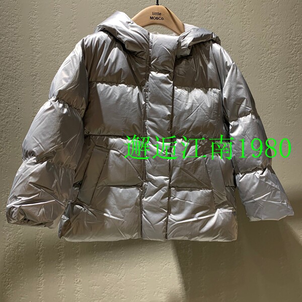 小moco专柜正品24年冬男女童光泽感羽绒服外套KBD4EIN012