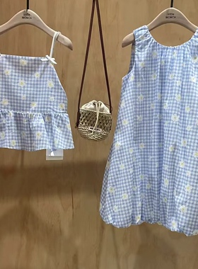 little moco童装25夏女童纯棉背心无袖花苞连衣裙KBE2DRS026