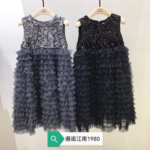 little moco专柜正品25年冬款女童亮片蛋糕裙公主裙KBE4DRS015