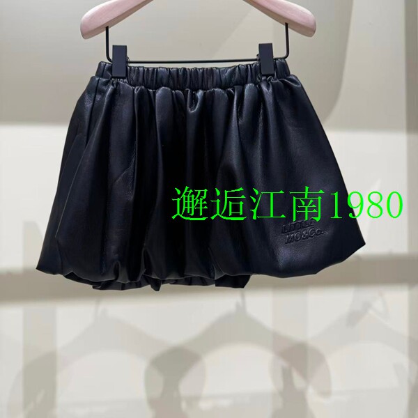 little moco童装正品26年春款女童花苞皮裙半身裙KBF1SKT002