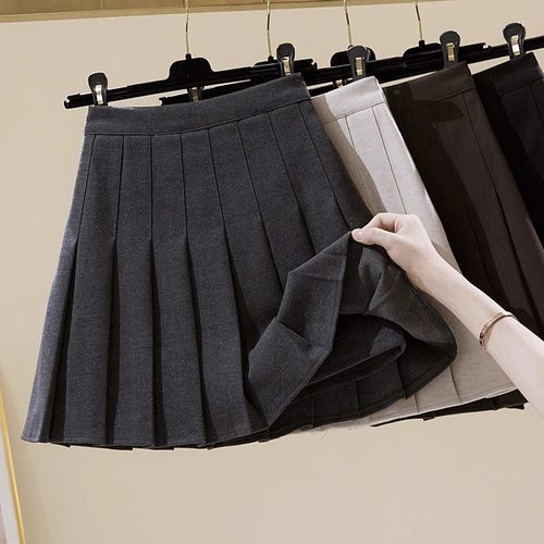 毛呢百褶裙冬季短裙高腰显瘦