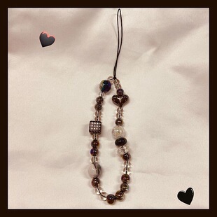 千鸟格方块手机挂绳手工diy串珠ccd链条小众潮牌相机挂饰ccd链子