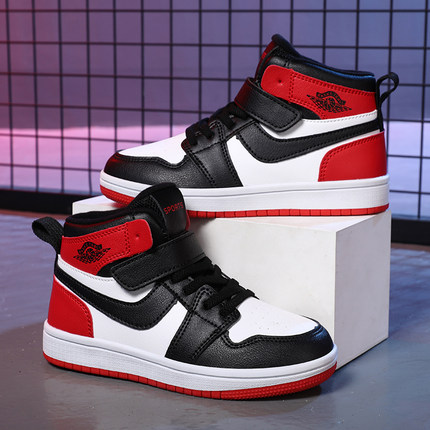 童鞋男童鞋子AJ板鞋秋冬款皮面保暖二棉鞋儿童运动鞋中大童休闲鞋