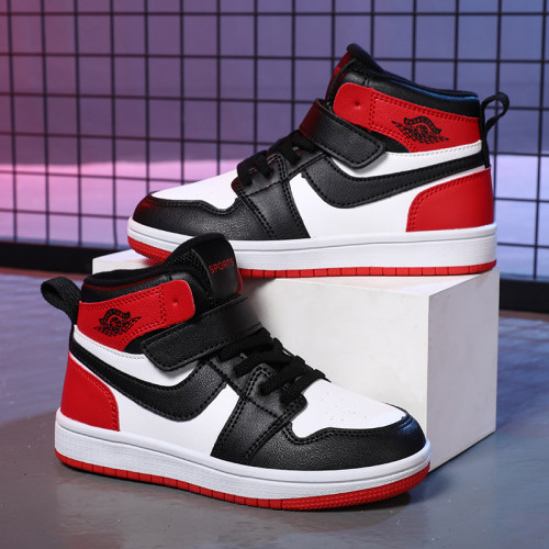 童鞋男童鞋子AJ板鞋秋冬款皮面保暖二棉鞋儿童运动鞋中大童休闲鞋