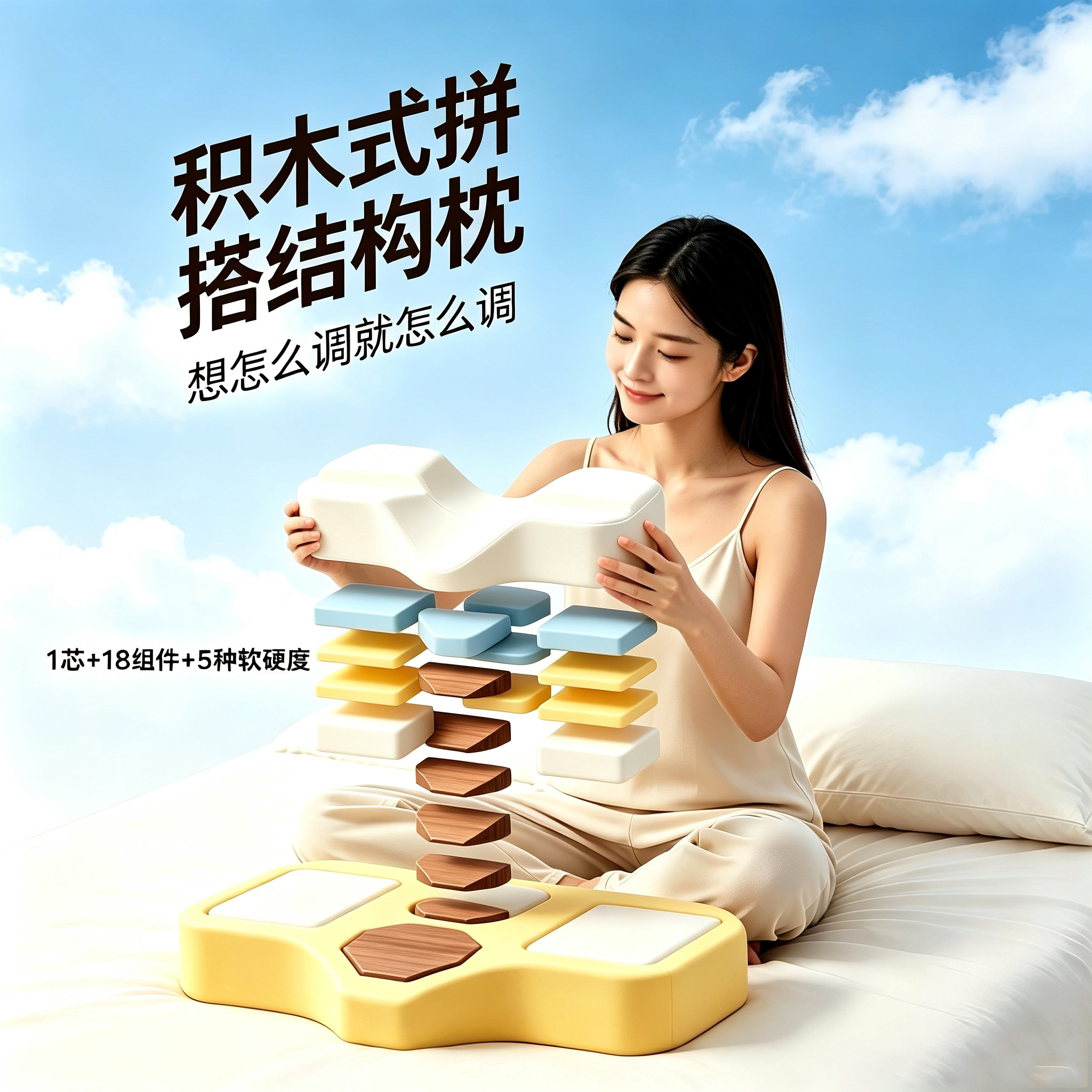 人体工学记忆棉透气助眠护颈枕