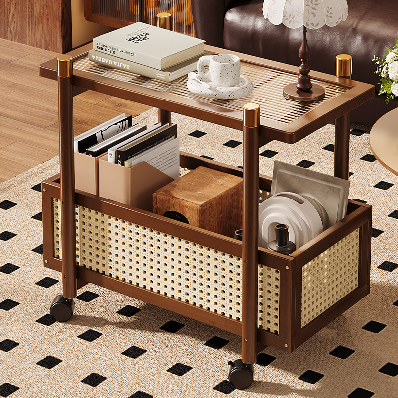 方形小茶几置物架现代简约家用客厅多功能小推车极小户型沙发边几