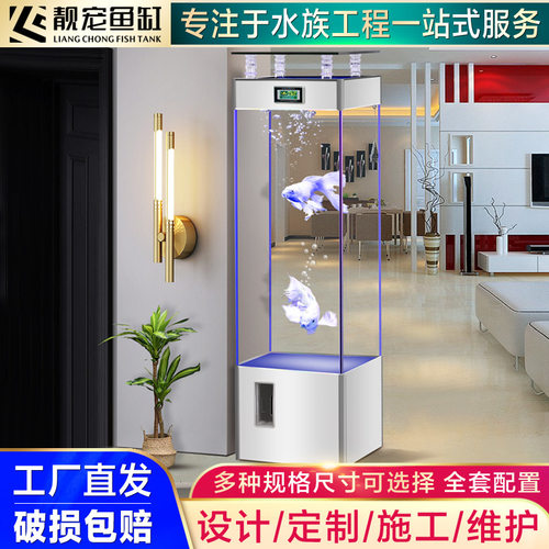 超白玻璃鱼缸2026新款懒人免换水生态水族箱中小型客厅家用金鱼缸