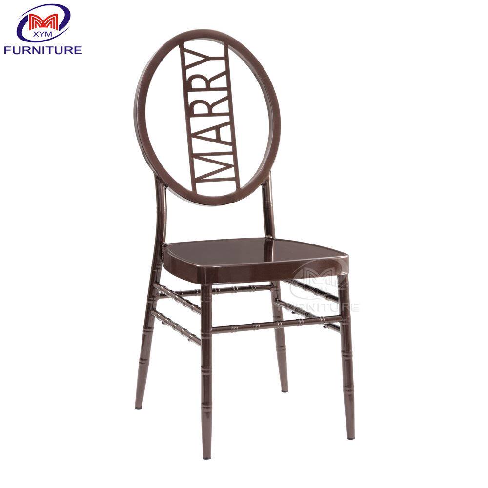 工厂酒店铝合金椅子 英文字母靠背凤凰竹节椅 餐厅宴会时尚椅