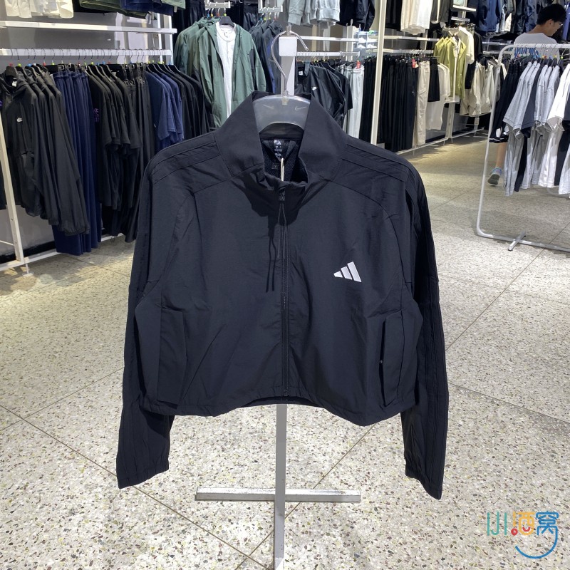 秋新款正品ADIDAS阿迪达斯女运动休闲网衬立领梭织夹克外套KU7999