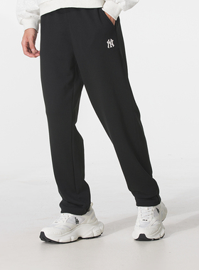 正品MLB简约LOGO字母串标百搭时尚男女运动休闲针织长裤3APTM0351