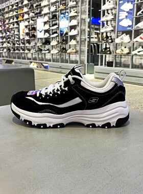 正品SKECHERS斯凯奇拼接男女情侣厚底休闲鞋熊猫鞋88888250