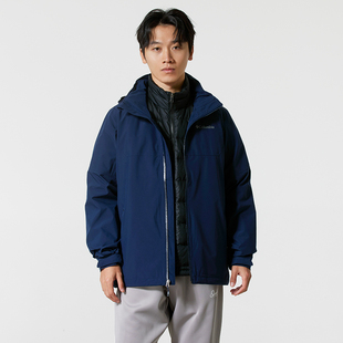 正品哥伦比亚Columbia男款保暖运动休闲羽绒三合一外套WE6671464