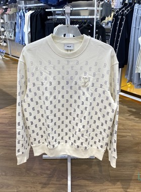 正品MLB简约满花LOGO渐变百搭男女运动休闲卫衣套头衫3AMTM0744