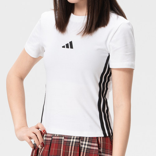 ADIDAS阿迪达斯三条纹女短袖T恤