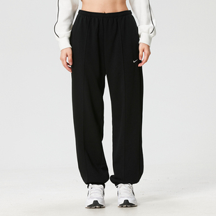 正品NIKE耐克刺绣LOGO收腿百搭简约女运动休闲针织长裤IF0233-010