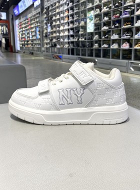 正品MLB男童女童秋新款时尚潮流魔术贴低帮运动休闲板鞋7ASXJM45N