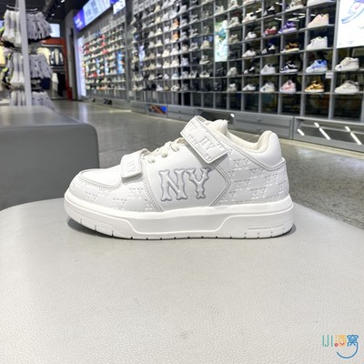 正品MLB男童女童秋新款时尚潮流魔术贴低帮运动休闲板鞋7ASXJM45N