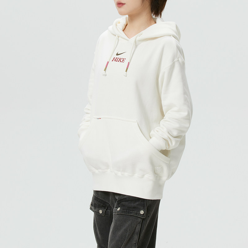 正品NIKE耐克简约百搭厚毛圈女运动休闲连帽套头卫衣IQ3826-133