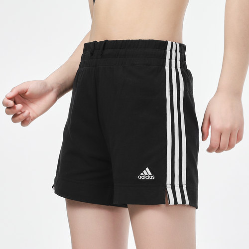 正品Adidas阿迪达斯三条纹透气百搭简约女运动休闲针织短裤GM5523