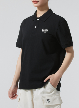 春新款正品MLB时尚百搭简约POLO翻领女休闲宽松短袖T恤3APQH0153