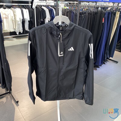 正品Adidas阿迪达斯三条纹简约百搭男运动休闲梭织夹克外套IN1483