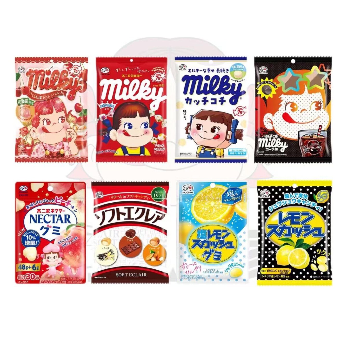 日本直邮不二家糖果牛奶糖果汁软糖檬盐糖多口味进口休闲网红糖果