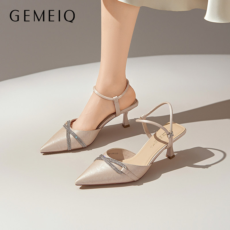 戈美其26年凉鞋女新款夏季配裙子高跟鞋女士单鞋皮鞋配旗袍女鞋子