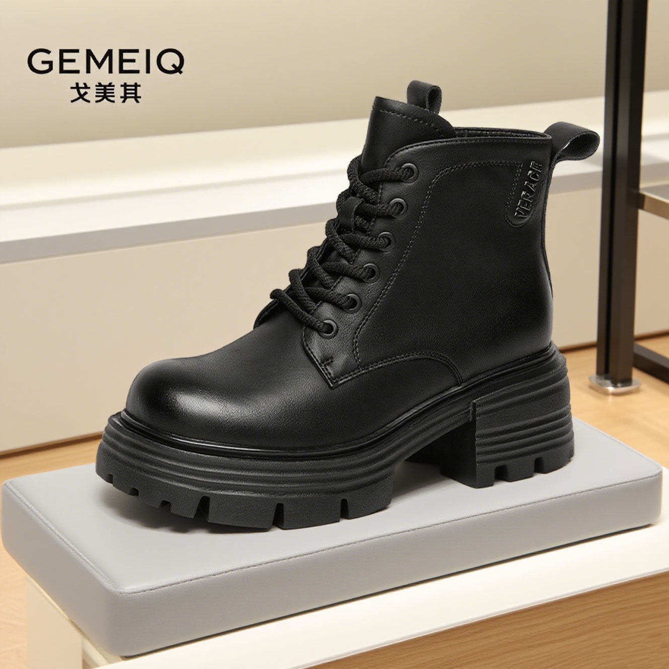 戈美其厚底显脚小马丁靴女款新款秋冬季休闲百搭英伦风瘦瘦短靴子