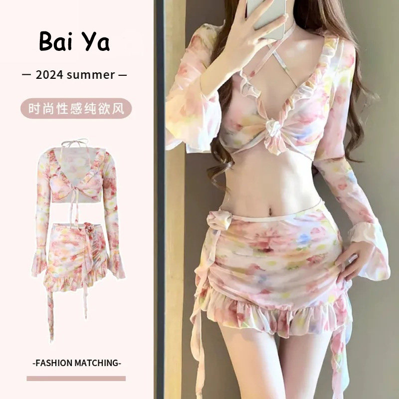 百雅女分体泳装性感纯欲夏季新款