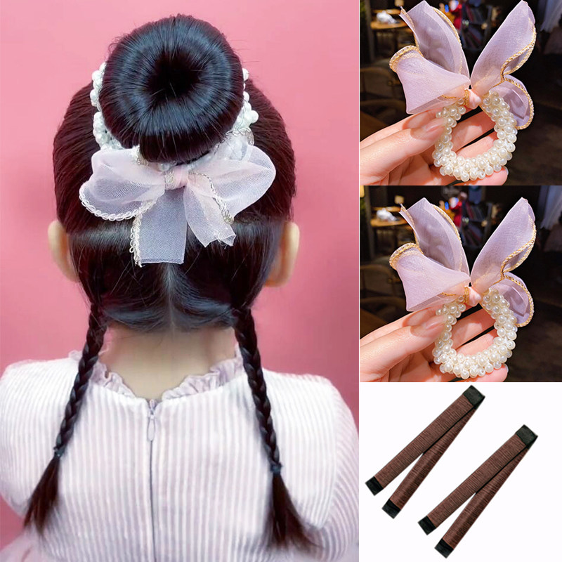 儿童盘发器啪啪圈丸子头花苞编发头饰可爱女童宝宝快速扎头发配饰
