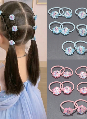 Katesolo雪花皮筋卡通艾莎动画主角头绳小女孩扎辫子洋气发饰宝宝