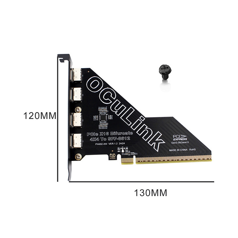 PCIe X8拆分2口SFF86118612 Oculink扩展卡外接U.2SSD 外置显卡